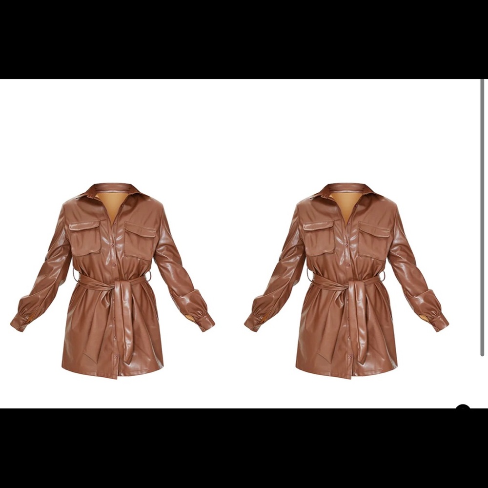 Pretty little thing leather shirt dress